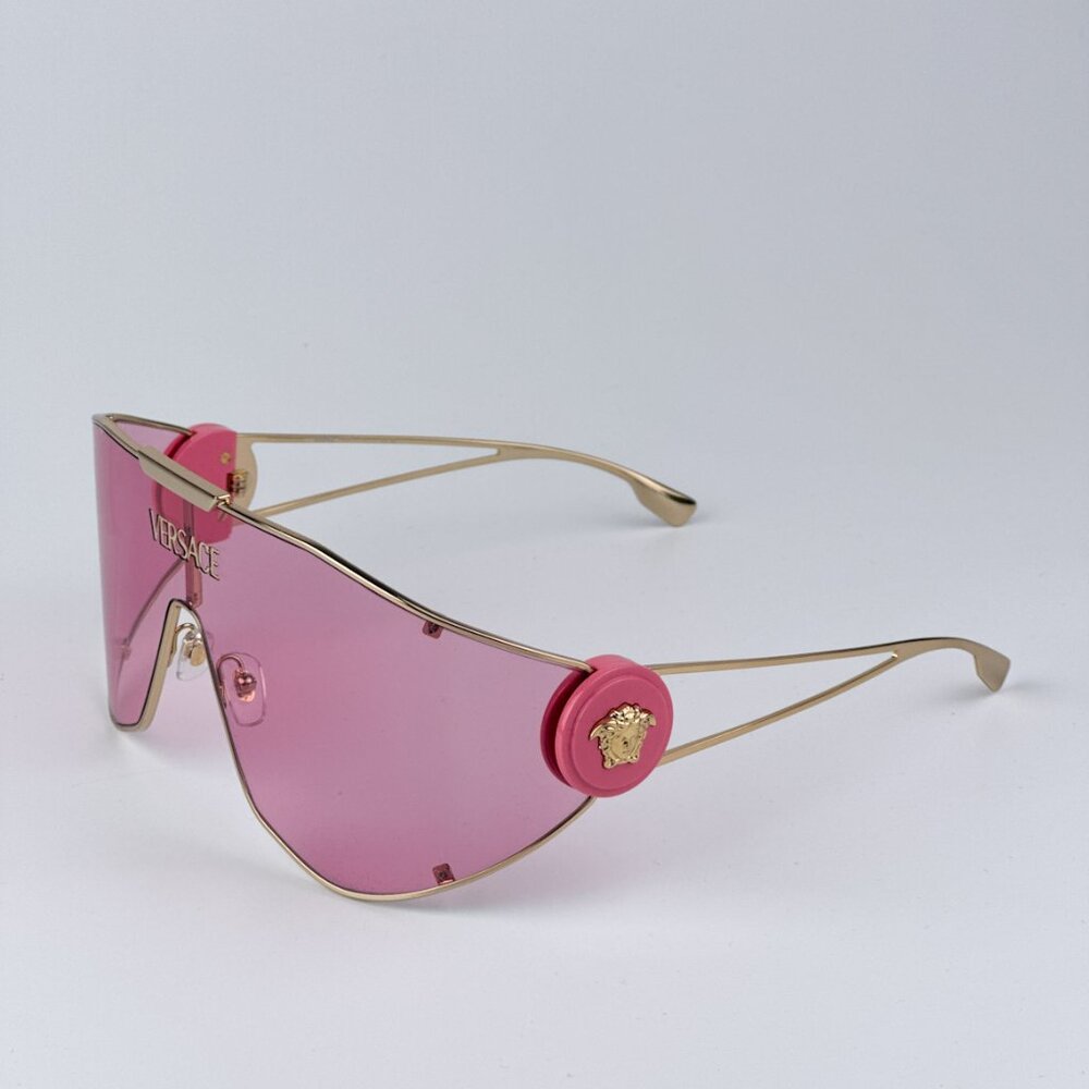 Versace VE2268 100284 BRAND NEW Sunglasses Gold Pink Shield Unisex - Picture 5 of 11